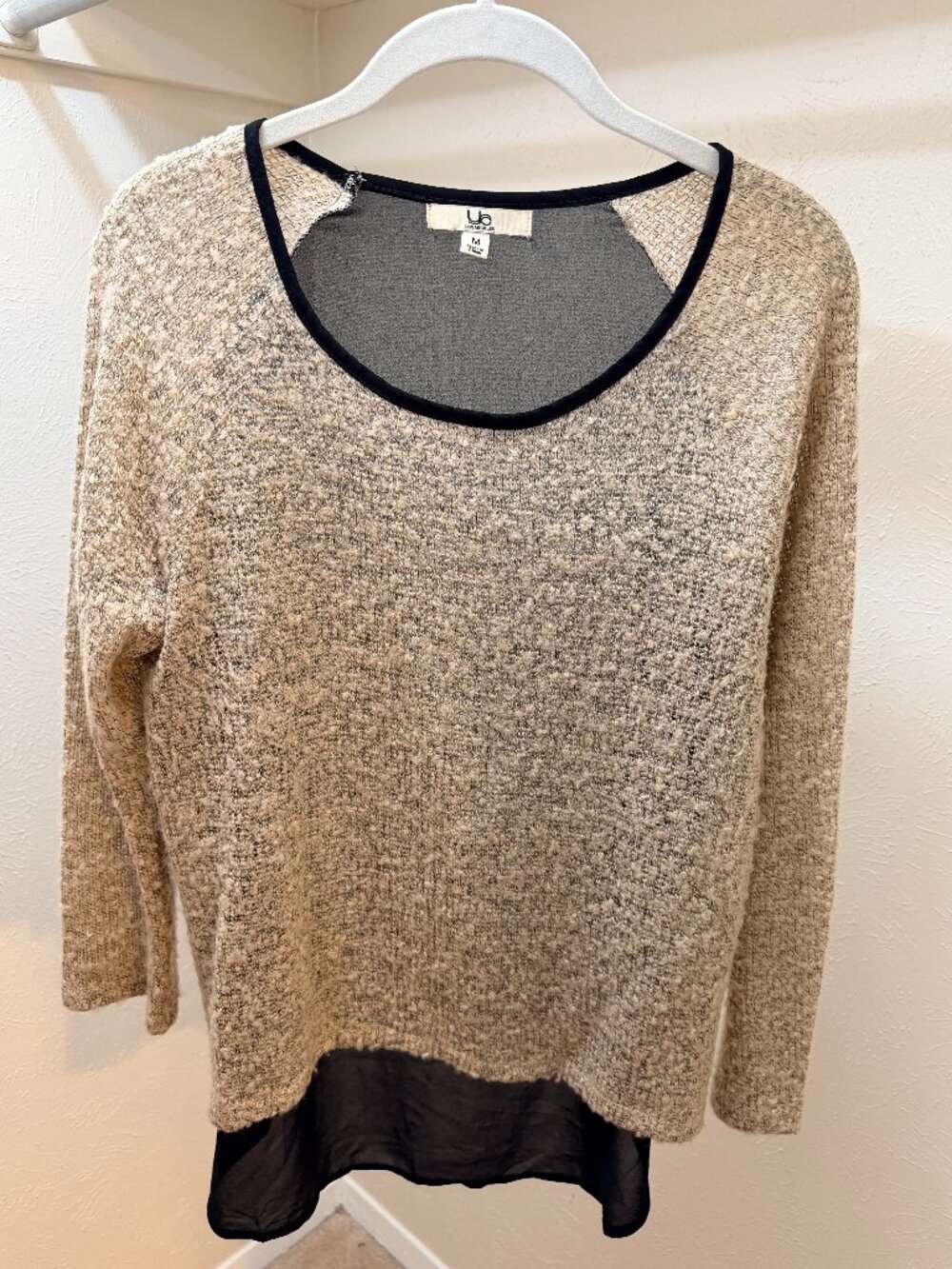 Ya Lightweight Sweater with Sheer Back Size M